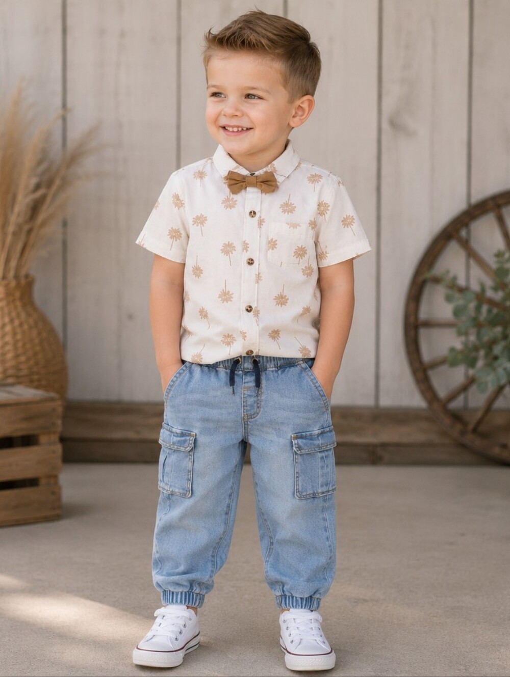 Little Lad Tropical Bow Tie Outfit NWT 3T